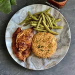 تصویر سینه مرغ با برنج کاری