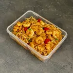 پاستا با سس کاری و میگو