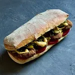 ساندویچ کتلت با نان چاپاتا